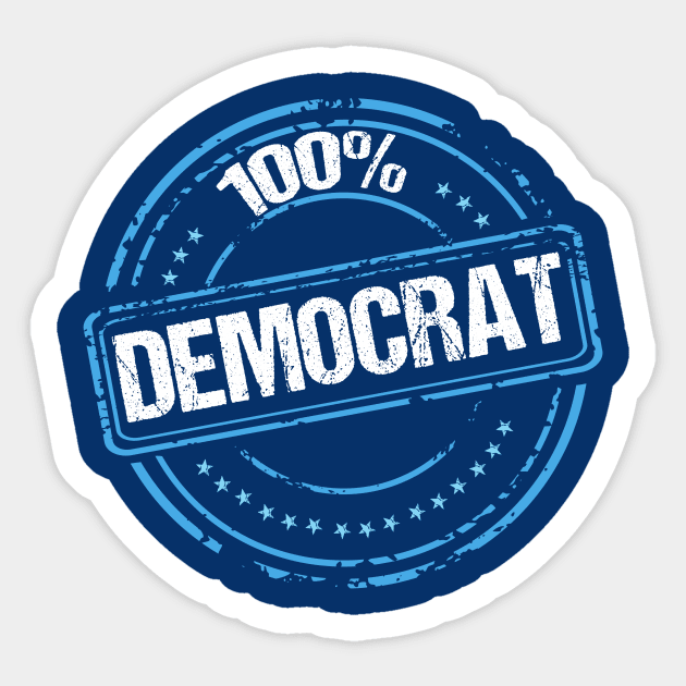 100% Democrat Sticker by epiclovedesigns